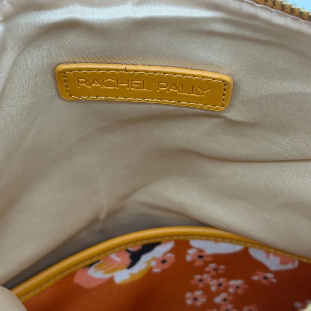 Rachel Pally Reversible Clutch Bag Purse Tropical Floral Orange & White Zip NWOT